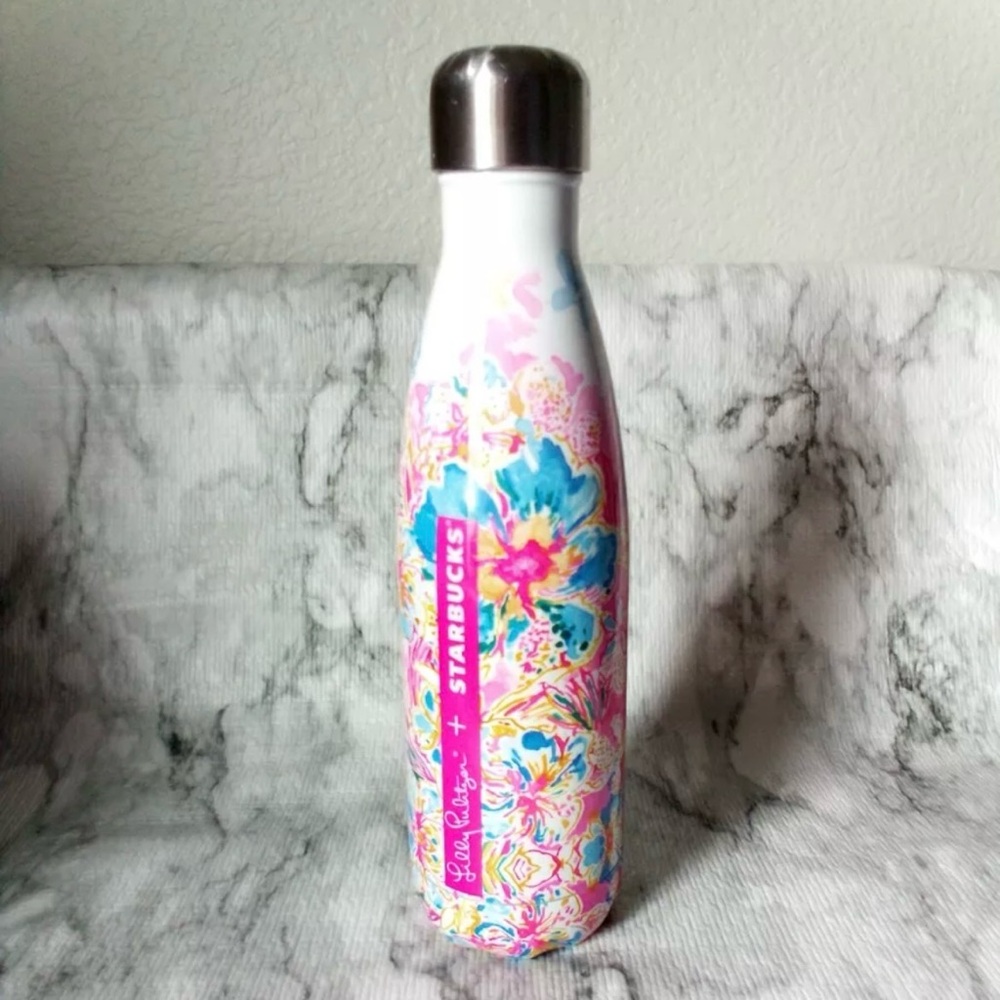 Lilly Pulitzer Starbucks Stainless Swell Water Bottle Resort Escape Floral Print